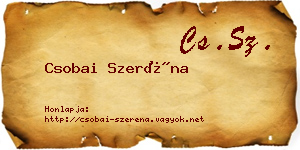 Csobai Szeréna névjegykártya